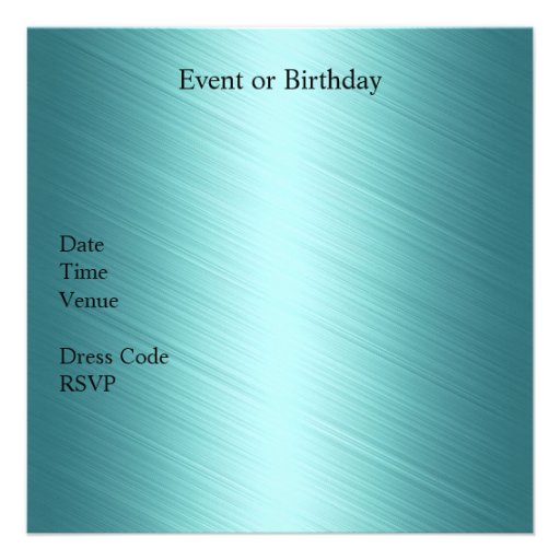 Elegant Teal Blue Gold Event Party Invitations