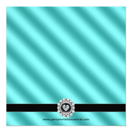 Elegant Teal Blue Photo Quinceanera Invitations