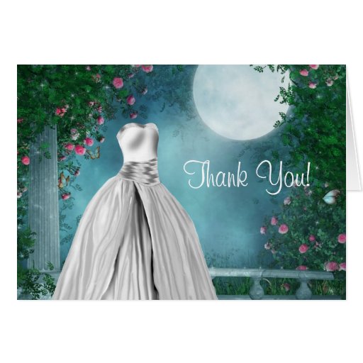 Elegant Teal Blue Quinceanera Thank You Cards Zazzle