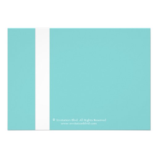 Elegant Teal Blue White Ribbon Bridal Shower Personalized Invitations