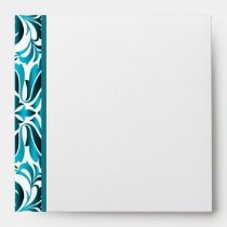 Elegant Teal Damask Linen Wedding Envelopes