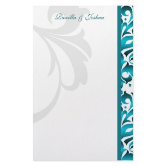 Elegant Teal Damask Wedding Stationary stationery