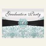 Elegant Teal Glitter Graduation Party invitations