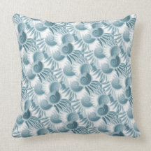 Elegant Teal Green Art Deco Pattern Pillows