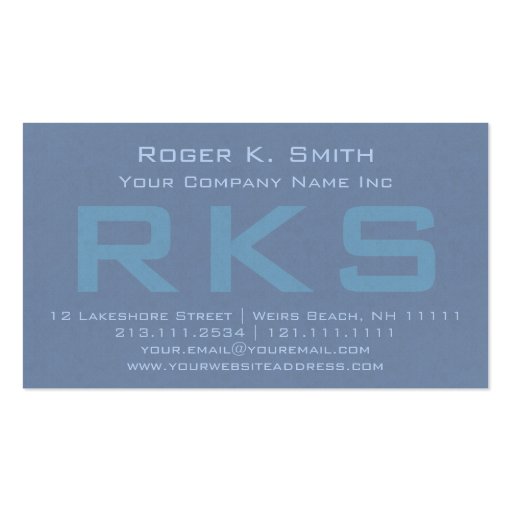 Elegant Teal Green Textured Monogram Class Business Card Templates (front side)