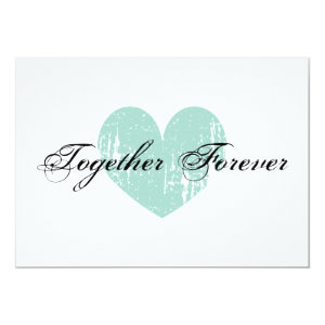 Elegant teal heart engagement party invitations 5
