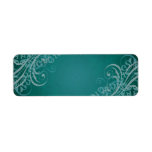 Elegant Teal Scroll Teal Blank Address Label