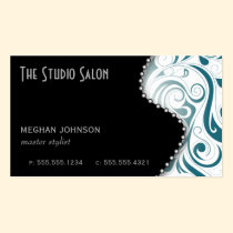 Elegant Teal Swirly Swirl Business Card Template business cards