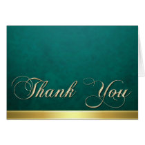 Elegant Teal Texture Modern Gold Thank You Card
