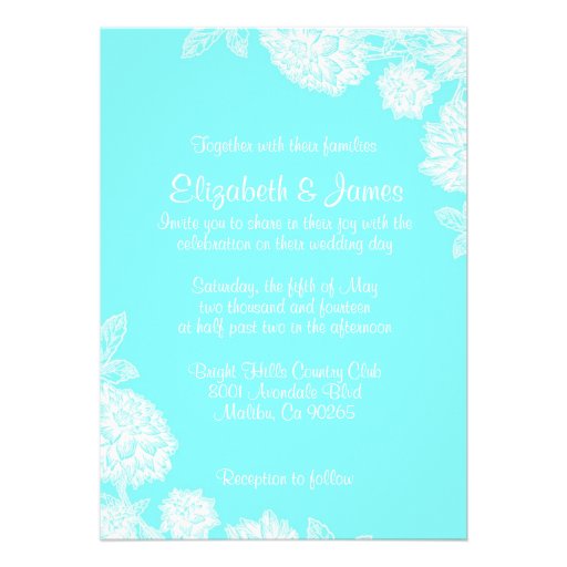 Elegant Teal Wedding Invitations