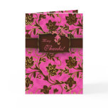 Elegant Thank You Cards Gold Pink Brown Floral