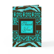 Elegant Thank You Cards Zebra Damask BB