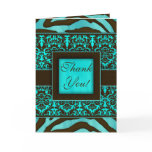Elegant Thank You Cards Zebra Damask BB