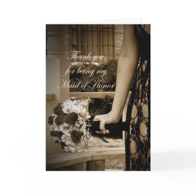 Elegant Thank you for Being my Maid of Honor Card