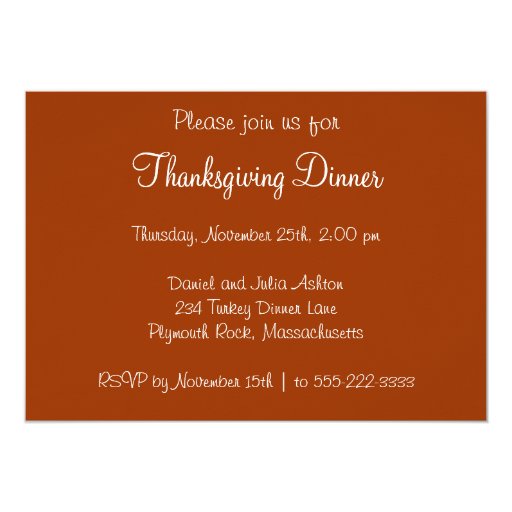 Elegant Thanksgiving Dinner Party Invitations