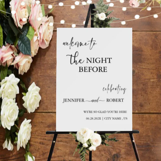 Elegant The Night Before Rehearsal Dinner Welcome Foam Board Zazzle