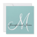 Elegant Tiffany Blue Monograms Wedding Invitation invitation