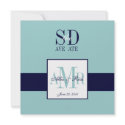 Elegant Tiffany Navy Save the Date Announcement invitation