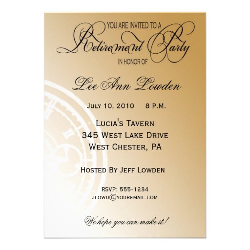 Elegant, Timeless Retirement Party Invitation