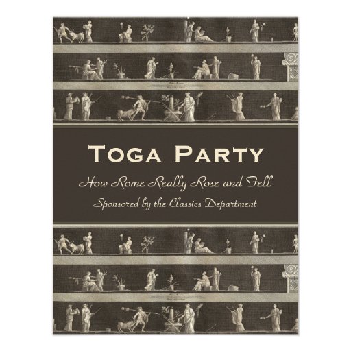 Elegant Toga Party Beautiful Classical Motif Custom Invitation