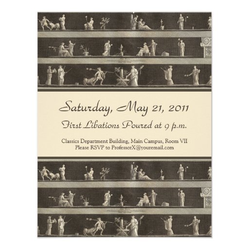 Elegant Toga Party Beautiful Classical Motif Custom Invitation
