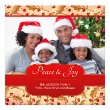 Elegant Traditional Christmas Personalized Photo Invites