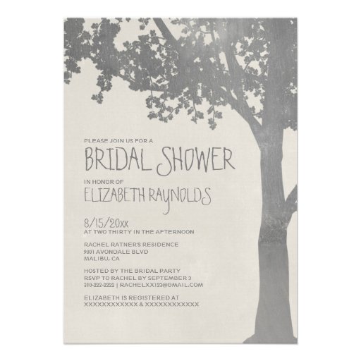 Elegant Tree Branches Bridal Shower Invitations