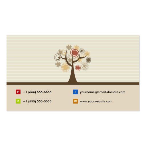 Elegant Tree of Life - Natural Theme Business Cards (back side)