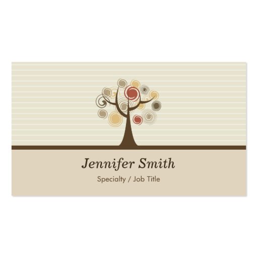 Elegant Tree of Life - Natural Theme Business Cards (front side)