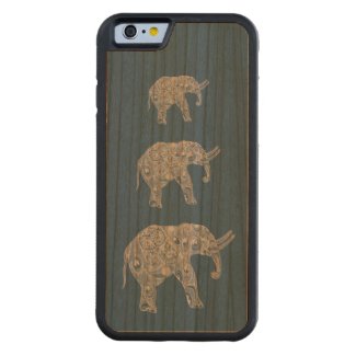 Elegant trendy girly cute elephants carved® cherry iPhone 6 bumper