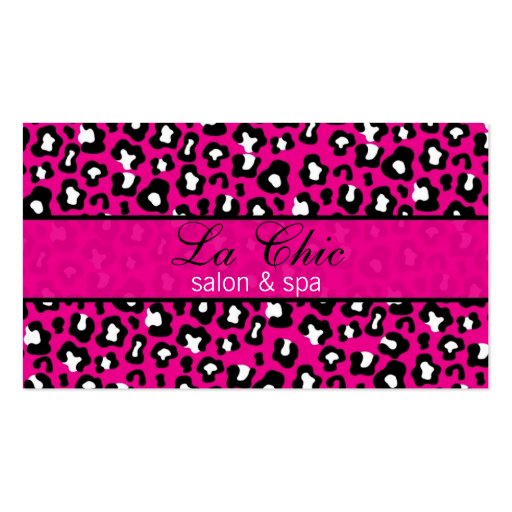 Elegant & Trendy Pink Cheetah Leopard Print Card Business Card (front side)