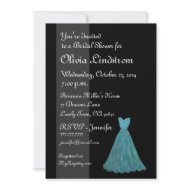 Elegant Turquoise & Black Bridal Shower invitation