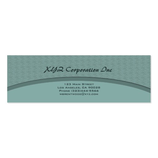 elegant turquoise curve business card (back side)