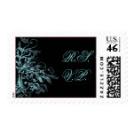 Elegant Turquoise Flower Swirls RSVP