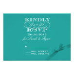 Elegant Turquoise  RSVP Card with Ribbon Invitations