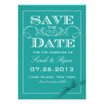 Elegant Turquoise Save the Date Announcement
