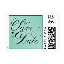 Elegant Turquoise Save the Date Postage Stamp