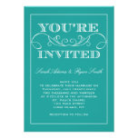 Elegant Turquoise Wedding Invitation