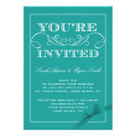 Elegant Turquoise Wedding Invitation