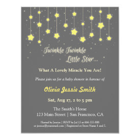 Elegant Twinkle Twinkle Little Star Baby Shower Invitations
