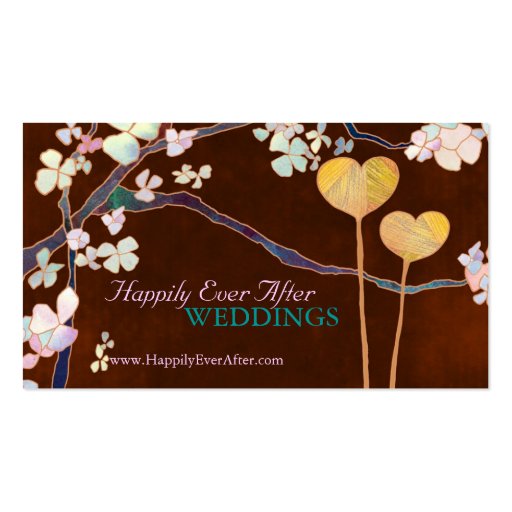 Elegant Two Hearts Wedding Planner Business Cards (front side)