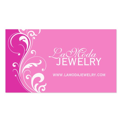 Elegant Two Tone Pink Business Card (front side)