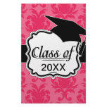 elegant two tone pink damask pattern graduation stationery paper