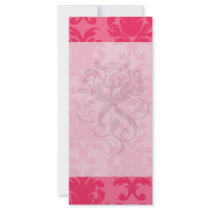 elegant two tone pink damask pattern rack card design