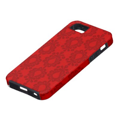 elegant two tone red damask pattern iPhone 5 cover