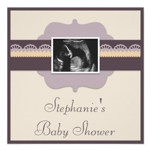 Elegant Ultrasound Photo Neutral Baby Shower Custom Invites