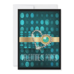 Elegant "Valentine's day party" diamond heart Custom Invitations