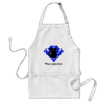 Elegant victorian damask black cat and royal blue apron