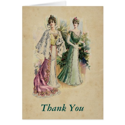 Elegant Victorian Ladies Thank You Note Card Zazzle