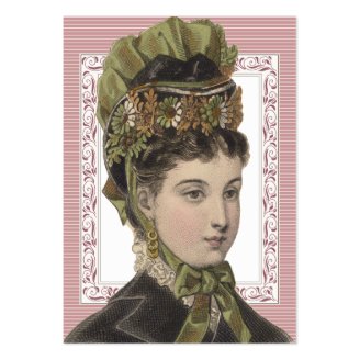Elegant Victorian Lady in Autumn Colors Business Card Template
